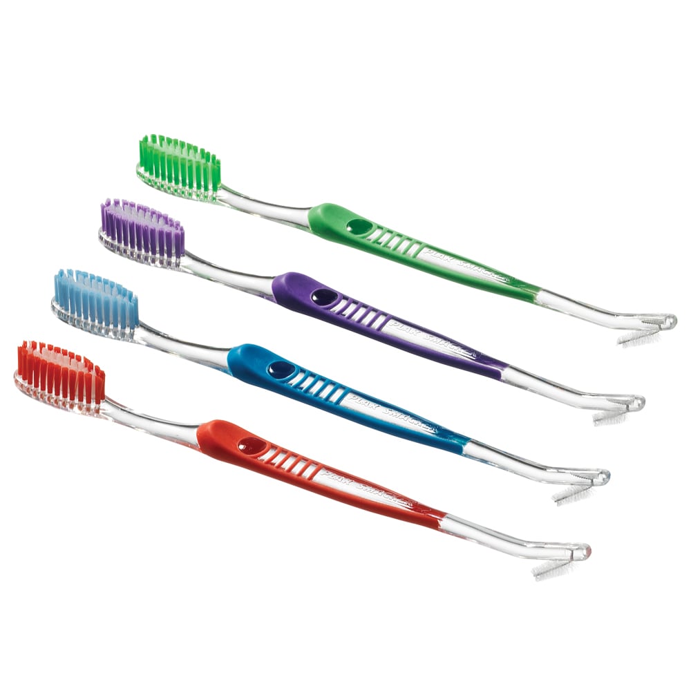 Plak Smacker | Dual-Head Rubber Handle Toothbrush (144 ct)