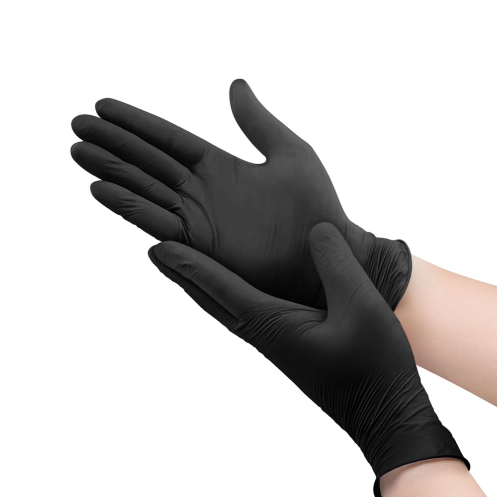 Blackjack Latex Gloves. Powder Free, Black (100 ct) - Young Specialties